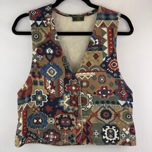 Willowbend Petite Southwestern Cotton Vest Size S